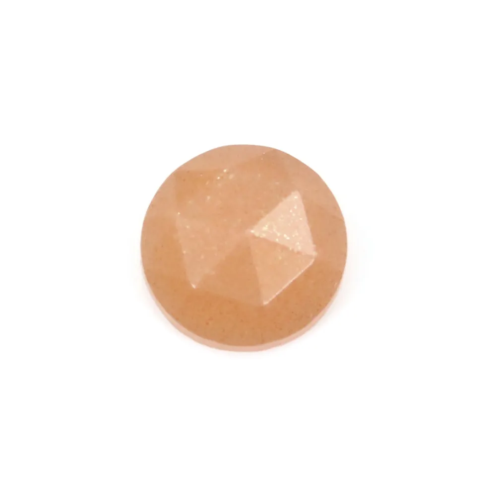 Cabochon Pierre de lune orange rond facetté 10mm x 1pc