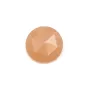 Cabochon Pierre de lune orange rond facetté 10mm x 1pc