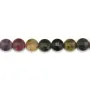 Tourmaline multicolore, de forme ronde plate facetté, 6mm x 39cm
