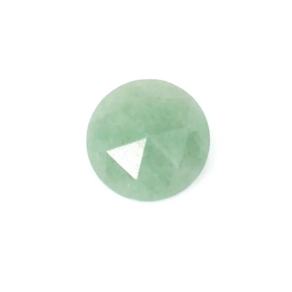 Cabochão redondo facetado de aventurina 10 mm x 1 unidade