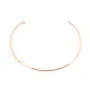 Bracelet jonc, avec 2 anneaux soudé, plaqué par "flash or" rosé sur laiton, 65x49mm x 1pc