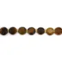 Oeil de tigre rond plat facetté 8mm x 8pcs