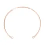 Bracelet jonc avec 2 anneaux plaqué par "flash" or rosé sur laiton 60mm x 1pc