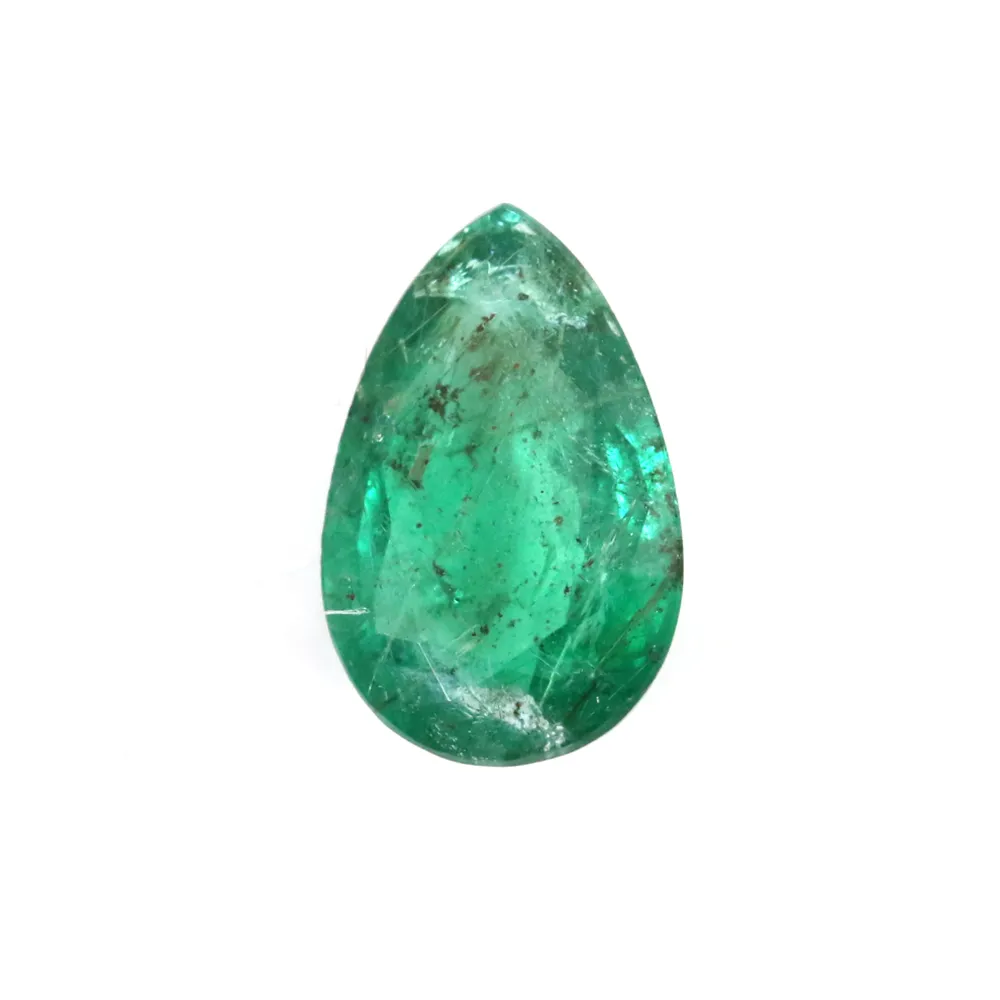 Emeraude à sertir, taille poire 6x9mm x 1pc
