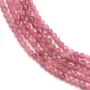 Tourmaline rose, de forme ronde facetté, 2mm x 39cm