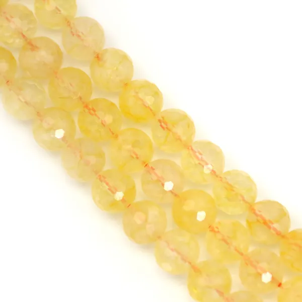 Citrine, heated, round faceted, 10mm x 38cm