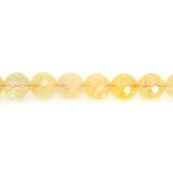 Citrino, riscaldato, rotondo sfaccettato, 10 mm x 38 cm