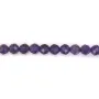 Purple amethyst, in round faceted shape, 3 - 3.5mm x 34cm
