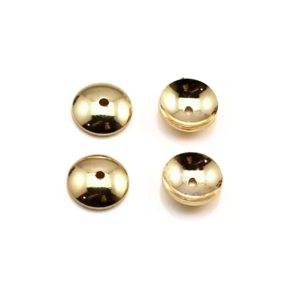 Coupelle lisse Plaquée par "flash" or sur laiton 6mm x 10pcs