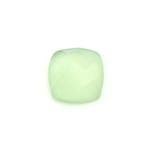 Cabochon calcédoine bleu carre facette 10mm x 1pc