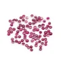 Cabochon de rubis "framboise", de forme ronde x 1pc