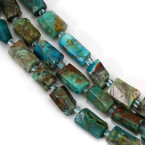 Chrysokoll, barock, 7x12mm x 39cm (27 Stk.)