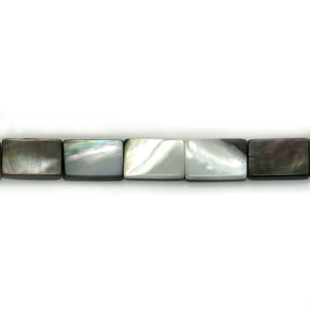 Nacre grise en forme de rectangle 8x12mm x 40cm