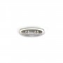 Rhodium 925 sterling silver & cz rectangular spacer 12.5x3mm x 1pc