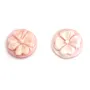 Cabochon Camée Conque rose rond fleur 12mm x 1pc