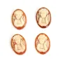 Cabochão Cameo Concha cornalina oval anjo 10x14mm x 1pc