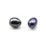 Perle d'eau douce gris violacé ovale 7-8x9-11mm large perçage 1.0mm x 10pcs