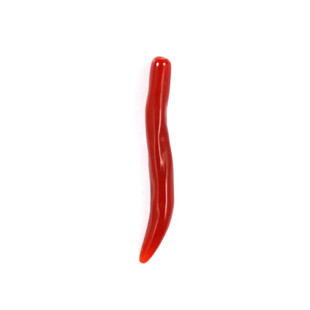Coral vermelho natural semi-perfurado Chifre 25-30mm x 1pc