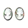 Cabochão oval de madrepérola cinzenta 13x18mm x 1pc