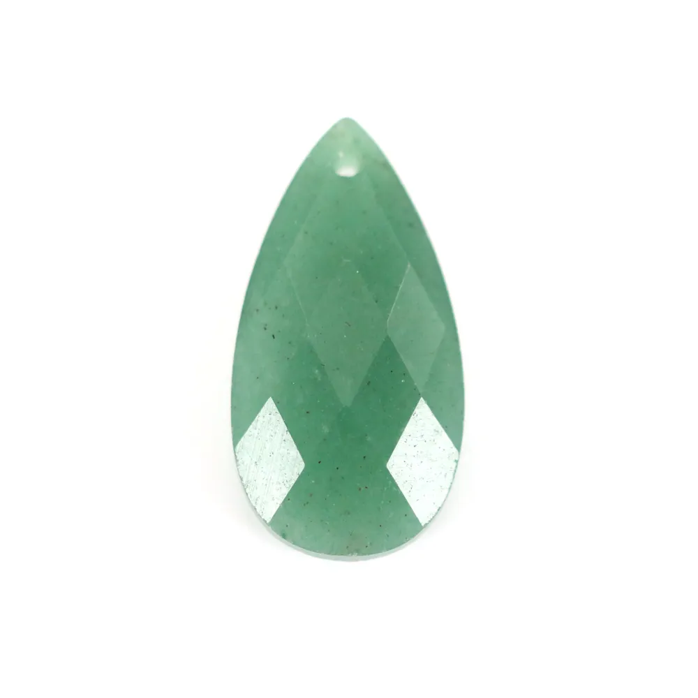 Pingente Aventurina gota facetada 13x25mm x 1pc