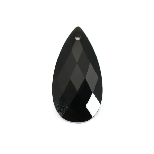 Obsidian-Anhänger Tropfen facettiert 13x25mm x 1pc