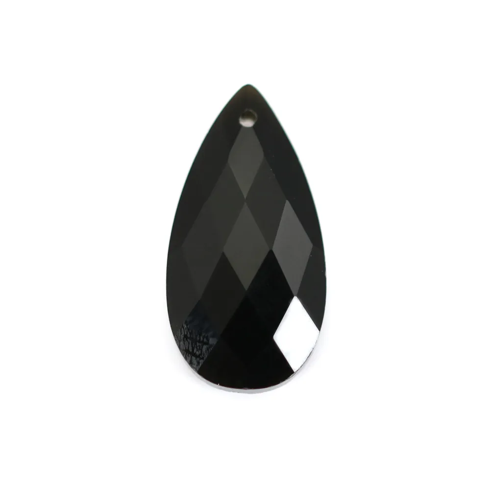 Obsidian-Anhänger Tropfen facettiert 13x25mm x 1pc