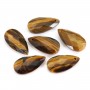 Tiger eye pendant faceted drop 13x25mm x 1pc