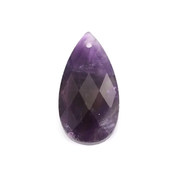 Amethyst faceted drop pendant 13x25mm x 1pc