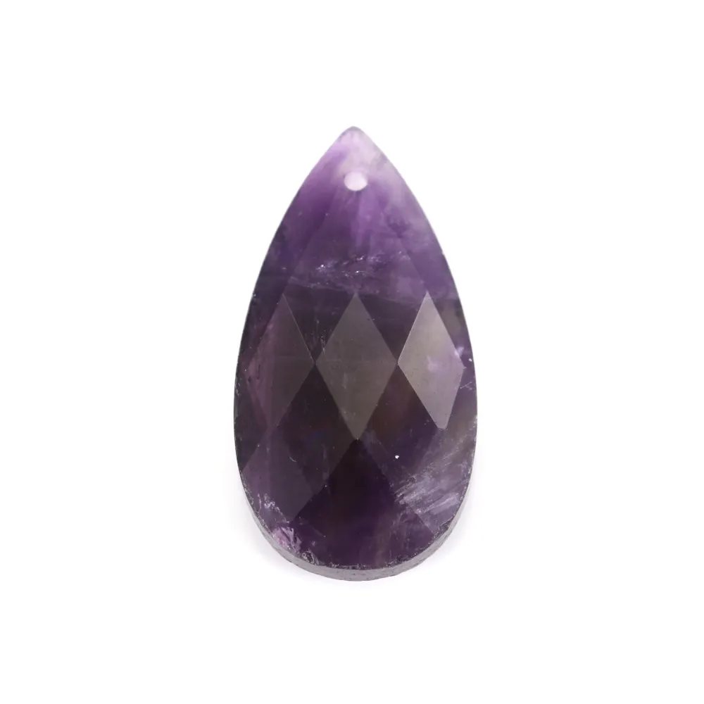 Pendentif Améthyste goutte facetté 13x25mm x 1pc
