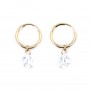 Earring zirconium oxide drop 6x8mm - Gold Filled x 2pcs