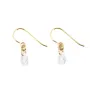 Earring zirconium oxide drop 4x6mm - Gold Filled x 2pcs