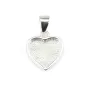 Anhänger für Herzcabochon 9x10mm - 925er Silber x 1Stk