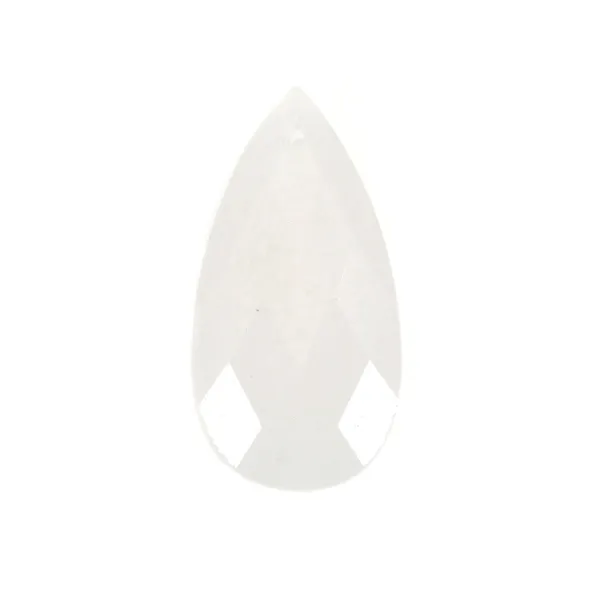 Pendentif Jade blanc goutte facetté 13x25mm x 1pc