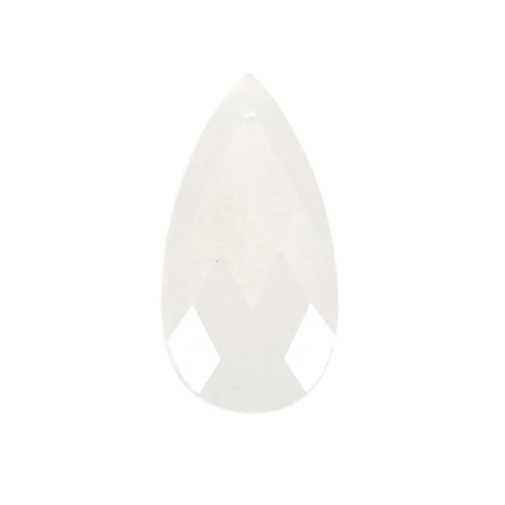 Pingente de jade branco facetado 13x25mm x 1 unidade