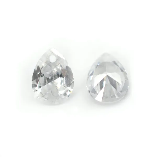 Oxyde de zirconium goutte poire 6x8mm x 2pcs