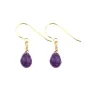 Boucles d'oreilles Améthyste goutte facetté 4x6mm - Gold Filled x 2pcs