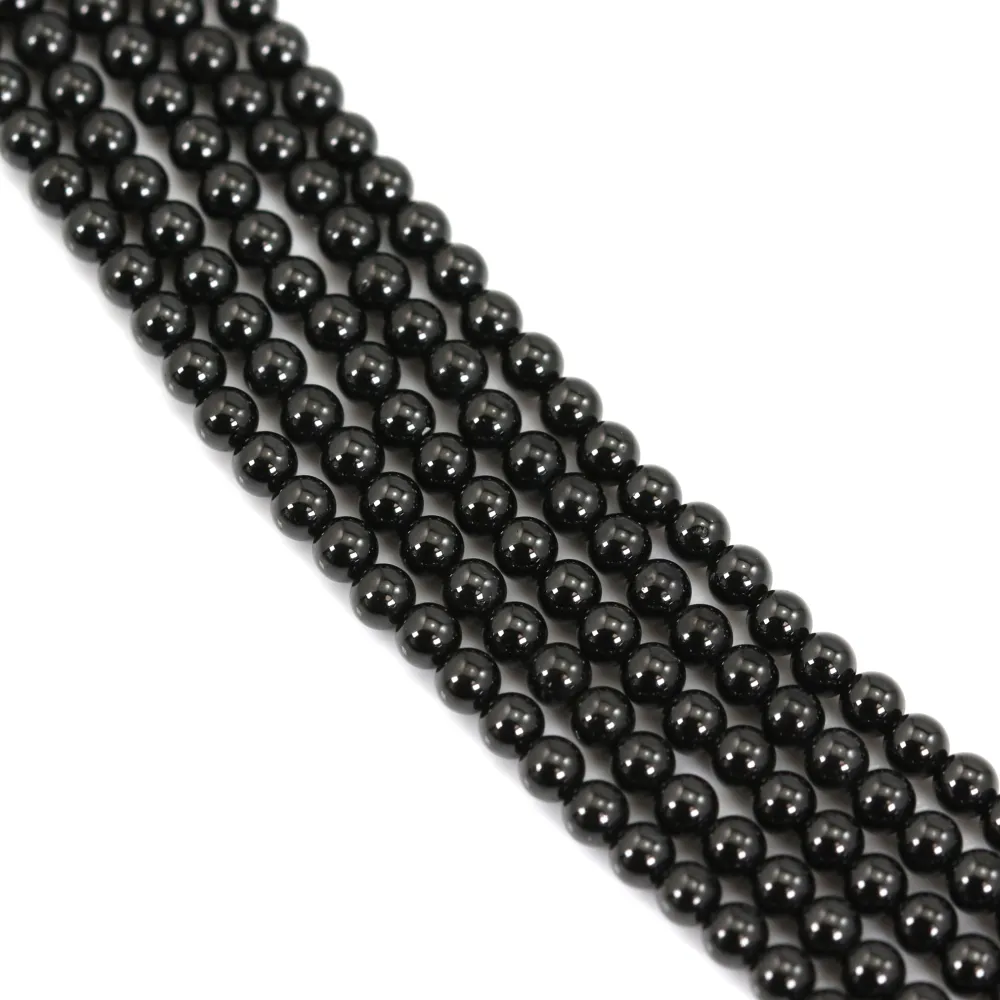 Spinell schwarz rund 3mm x 38cm