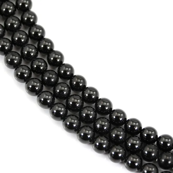 Spinell schwarz rund 6mm x 38cm
