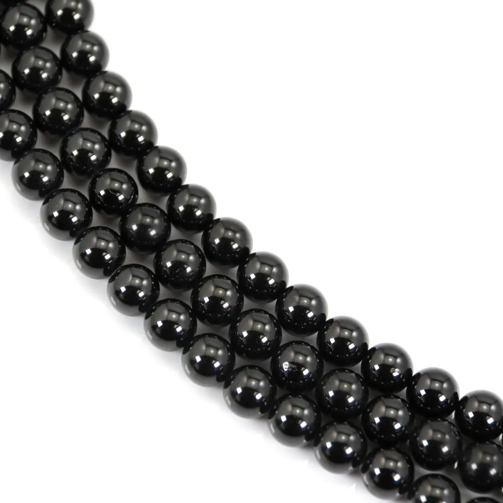 Spinelle noir rond 6mm x 38cm