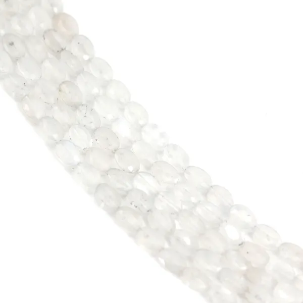 Pietra di luna ovale sfaccettata 4x6 mm x 39 cm