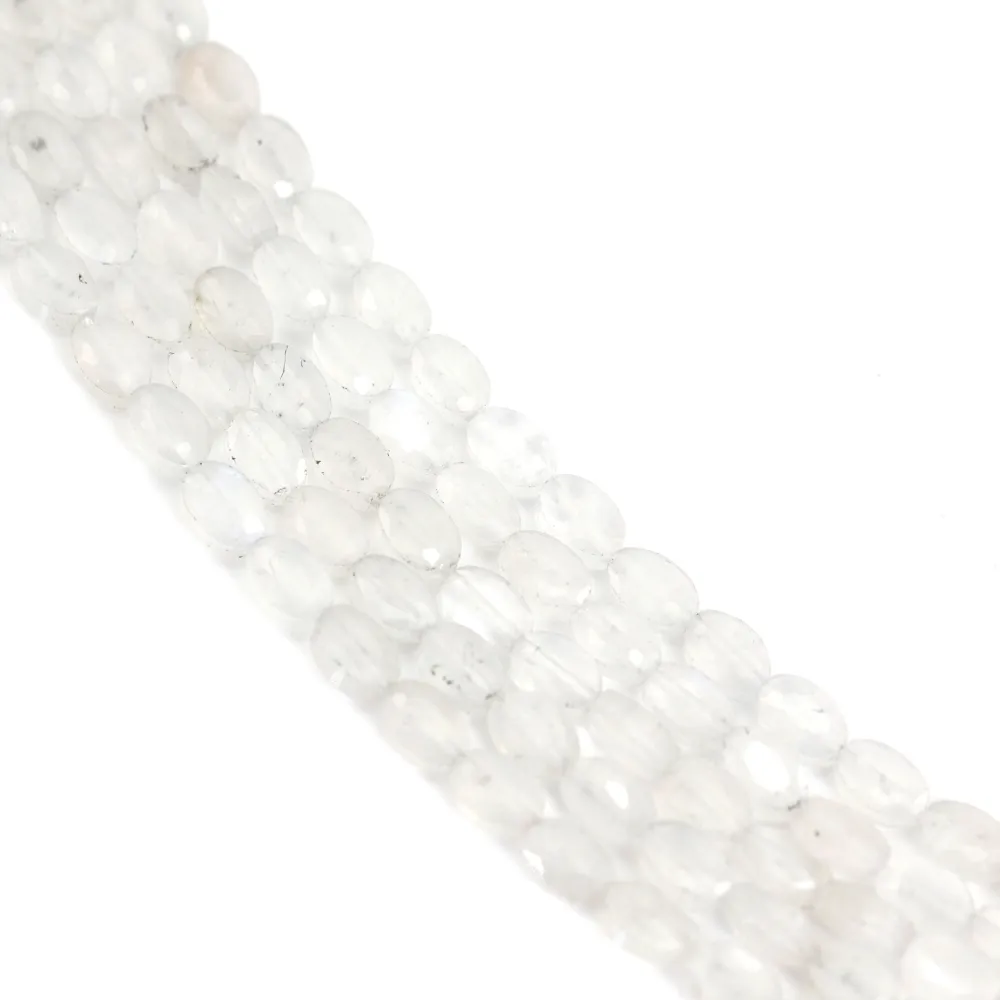 Gemstone de lune faceted oval 4x6mm x 39cm