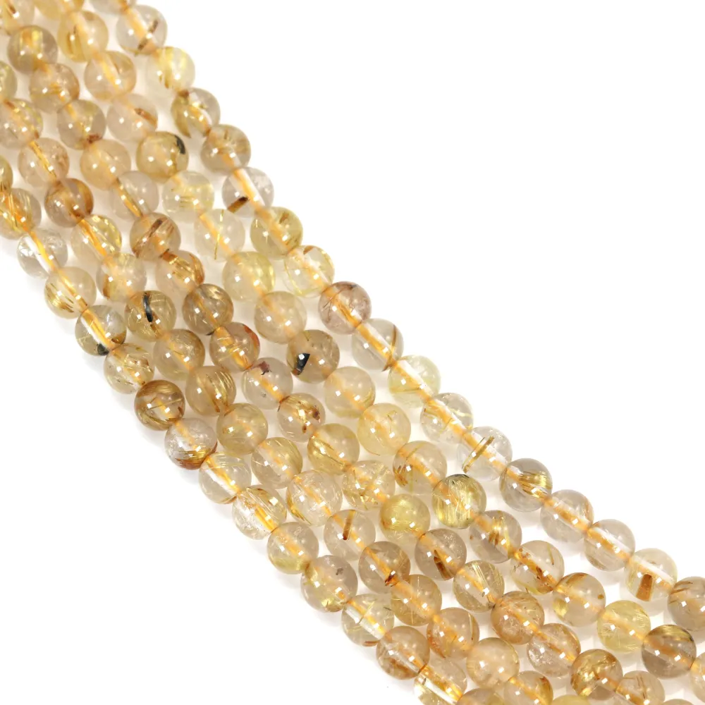 Gold rutile quartz round 4mm x 40cm