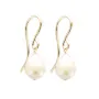 Brinco gota de pérola cultivada barroca branca 6x8mm - Preenchido a ouro x 2pcs