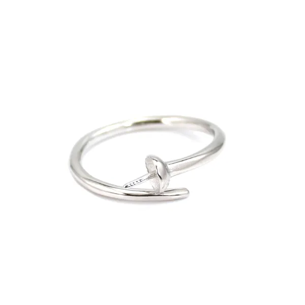 Adjustable ring for half drilled - Silver 925 rhodium x 1pc