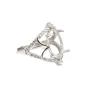 Anillo ajustable decorado para cabujón 10x14mm - Óxido de circonio & Plata 925 rodio x 1pc