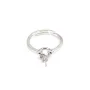 Anillo ajustable con cierre para semi-perforado - Plata 925 rodio x 1pc