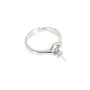 Adjustable ring with clasp for half drilled  - Silver 925 rhodium x 1pc
