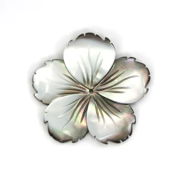 Nacre rose en fleur de 5 feuilles 28mm x 1pc
