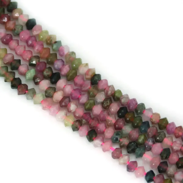 Tourmalina rondelle abalorio facetado 2x3mm x 38cm