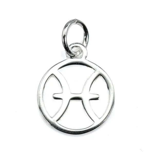 Charm signo astrológico 10x15mm - Peixes - Prata 925 x 1pc